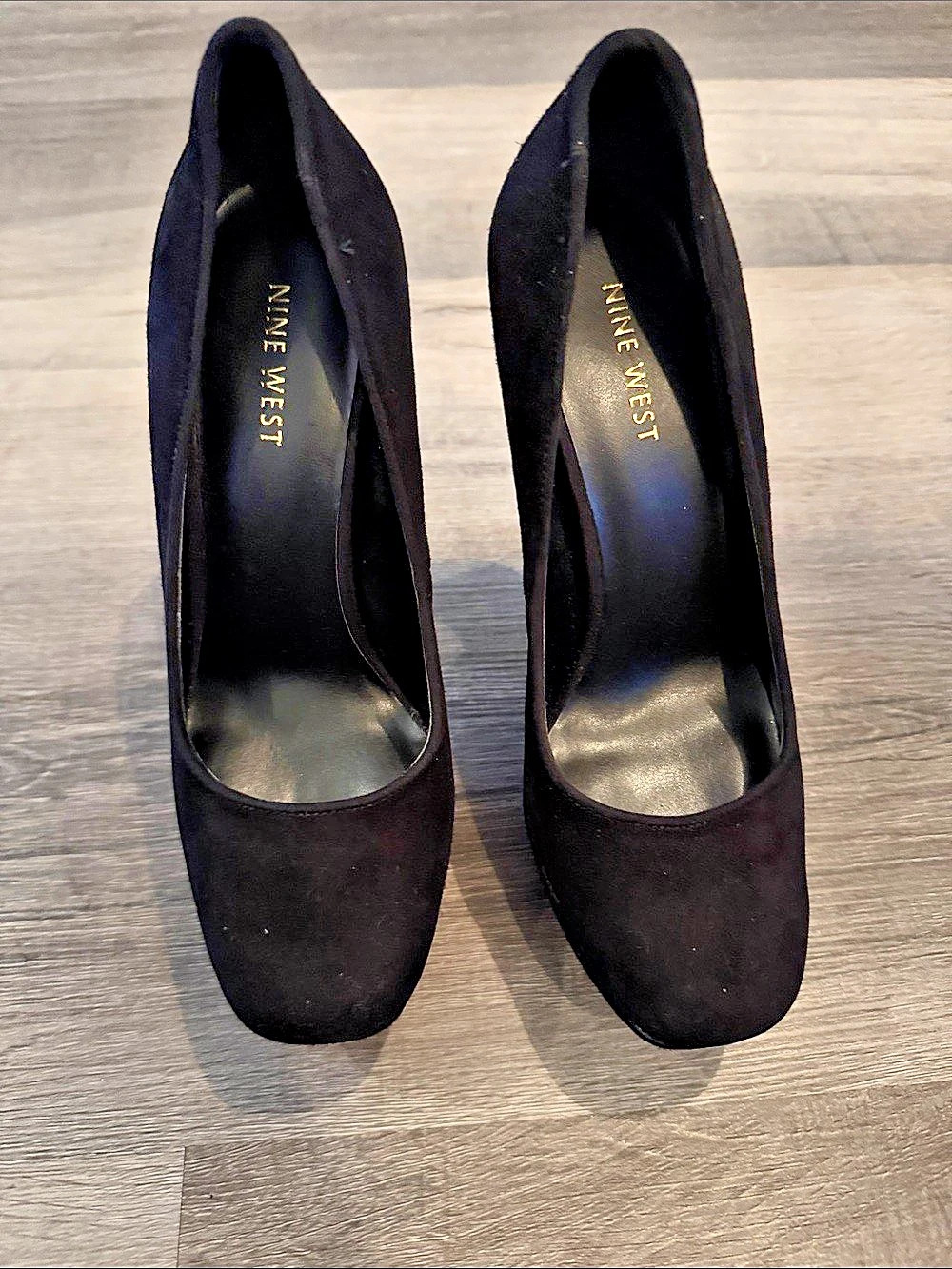 Nine West Black Suede Platform Heels US 6.5